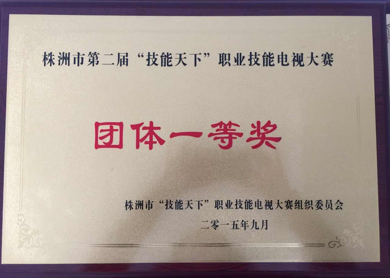 我院获2015年株洲市第二届“技能天下”职业技能电视大赛团体一等奖